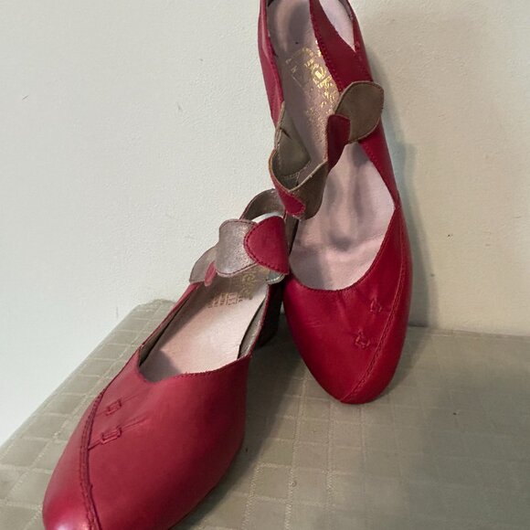 Rieker AntiStress Cherry Red Mary Jane - Open Back - Size 8 to 8.5 - EU 39 - Picture 2 of 10